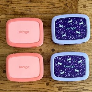Set of (4) Bentgo Pink and Purple Unicorn Lunch Boxes